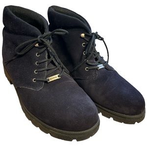 Sorel Hiking Boots Mens 12M Chukka Blue Suede Black Rubber No Insoles Lace Up